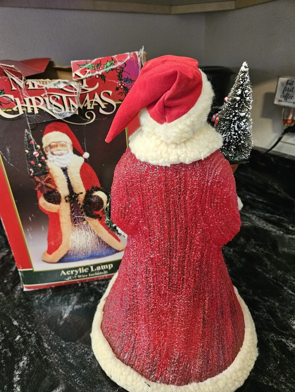 Vintage Cracker Barrel Santa Claus Acrylic Lamp 14